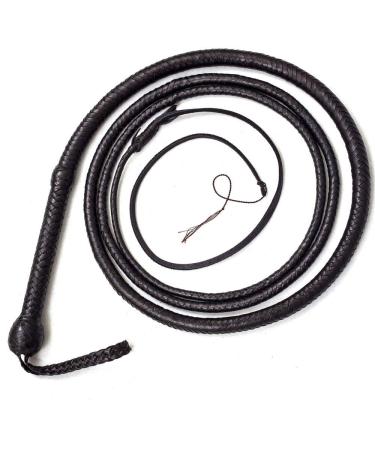 Bull Whip 06 to 16 Feet 12 Strands Real Cowhide Leather Equestrian Bullwhip Leather Belly & Leather Bolster Inside 12 Feet