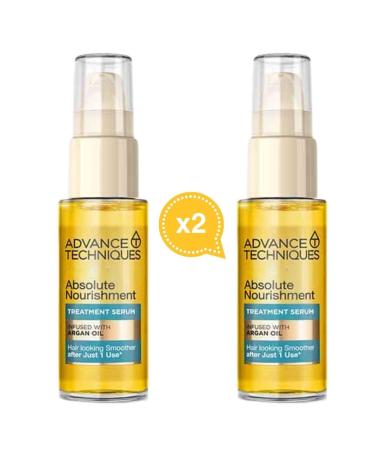 Buy 2 x Advance Techniques Argan Hair Serum 30ml Nourishing Treatment for Damaged Hair Restores Shine | Cruelty-Free International Shipping - Buy Online on GoSupps.com