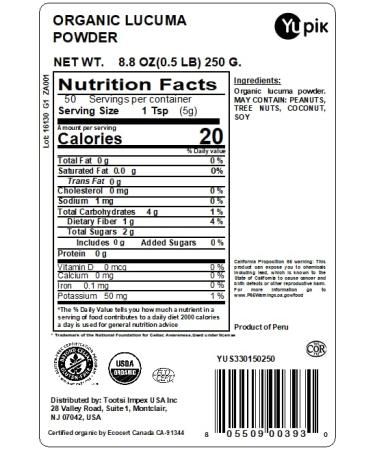 Yupik Organic Lucuma Powder Superfood 8.8 oz - Non-GMO, Vegan, Gluten-Free - Buy Online on GoSupps.com