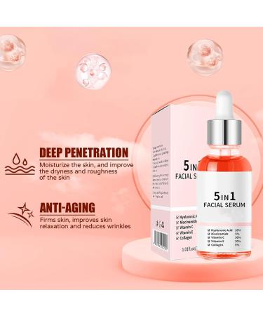 FLLUOUZH 3 Pieces Skin Vitamin Serum 5in1 AntiWrinkle Firming Serums for Face and Body Wrinkle Lifting and Firming Essence Nourishing and Moisturizing Reduces Fine Lines - Buy Online on GoSupps.com