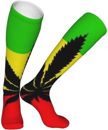 Rasta Flagleaf Compression Socks for Men & Women - 15-20 mmHg Support for Running & Cycling | Best Circulation Boost - Buy Online on GoSupps.com