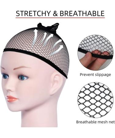 URAQT Wig Caps - 8 Pcs Stretchy Nylon Stocking Caps for Women Men - Breathable Wig Net Cap for Long Short Hair - 4 Mesh Black+4 Beige - Buy Online on GoSupps.com