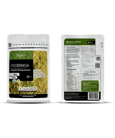 Organic Moringa Powder imported from Peru. USDA certified Organic No preservatives. 200g - Buy Online on GoSupps.com