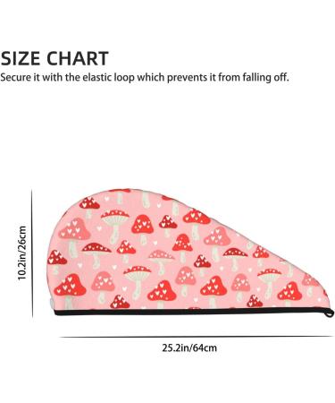 Hair Towel Wrap - Quick Drying Hair Turban with Button | Cute Mushroom Design - Perfect for All Hair Types - Buy Online on GoSupps.com