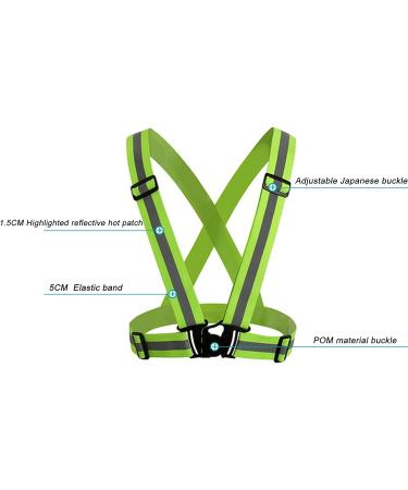 SPDTECH Reflective Running Gear - High Visibility Glow Belt Vest for Men and Women | Reflective Bands for Walking, Running, Cycling | Safety Straps Green - Buy Online on GoSupps.com
