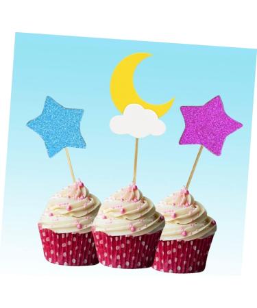 Garneck 24pcs Cake Decorations Moon Decor Cake Toppers Creative Toppers Cake Decoration Toppers Wooden Decoration Toppers Portable Insert Card - Buy Online on GoSupps.com