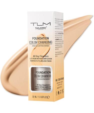 HQDA Color Changing Foundation Full Coverage Liquid Foundation Long Lasting Waterproof Makeup Base Concealer Lightweight and Moisturizing for All Skin Tones 30ml - Buy Online on GoSupps.com