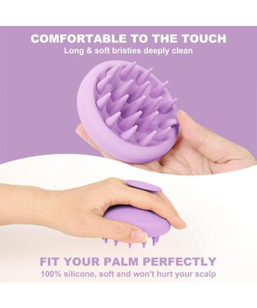 Aimike Silicone Scalp Massage Brush - Eco-Friendly Hair Growth & Peeling Tool | Wet & Dry Shampoo Brush in Violet Purple - Buy Online on GoSupps.com