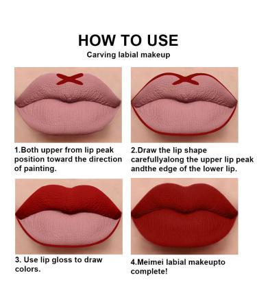 AMY'S DIARY Matte Dark Red Lip Liner and Lipstick Set - Waterproof 24H Liquid Lipstick Kit with Long Lasting Lip Liner - Matt Finish Makeup Set - Buy Online on GoSupps.com