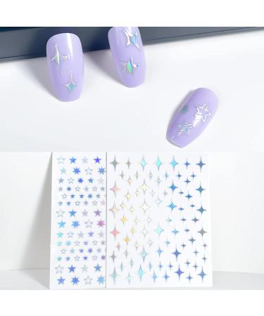 Silver Moon Star Nail Art Decal Stickers - Pack of 6 | Self-Adhesive Nail Designs for Women and Girls - Nail Decoration and Fingernail Decor - Buy Online on GoSupps.com