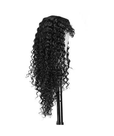 24 Inch Deep Curly Wig for Black Women with Bangs - High Density Synthetic Full Wig in Natural Black Color - Layered Afro Style - Pack of 1 (1B) - Buy Online on GoSupps.com