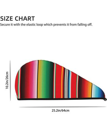 Mexican Serape Blanket Hair Towel | Microfiber Soft & Super Absorbent Wrap for Women - Quick Dry Coral Velvet for Long Curly & Thick Hair - Buy Online on GoSupps.com