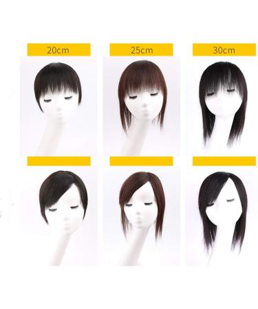 Real Human Hair Clip in Toppers with Bangs Women's Crown Hairpieces Wiglet for Thinning Hair (12" Dark Brown) - Buy Online on GoSupps.com