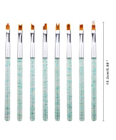 Mwoot 8-Piece Nail Brush Set | Gel Nail Art Pen & Liner | Gradient Nail Design Kit (Green) - Perfect for Stunning Nail Art - Buy Online on GoSupps.com