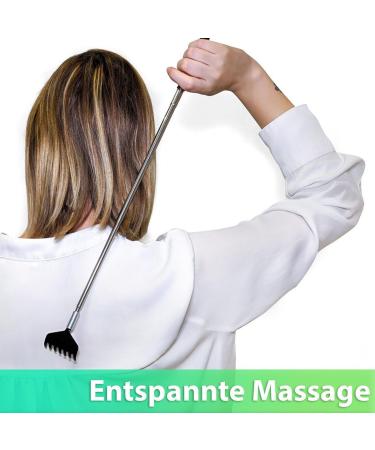 Telescopic Back Scratchers 2-Pack - Stainless Steel Itching Relief | Adjustable 20cm to 68cm | Perfect for Home Travel & Office - Buy Online on GoSupps.com