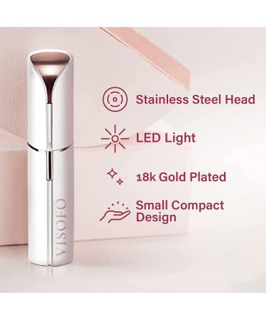 VISOFO Flawless Facial Hair Removal Kit - Electric Dermaplaning Tool for Women - Smooth Epilator Trimmer Travel Set - Face Dermaplane Shavers (Pearl) - Buy Online on GoSupps.com