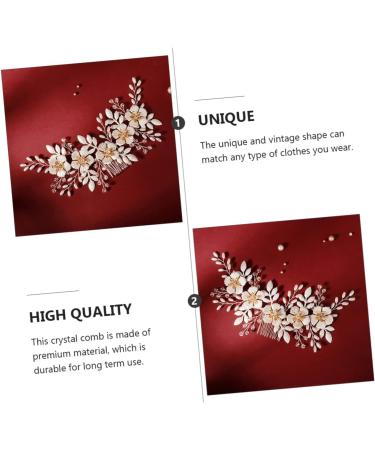 Angoily 1pc White Leaf Comb Hair Decor Comb Hair Accessories for Prom Wedding Decoration Floral Decor Pearl Hair Pin Bridal Floral Side Comb Hair Clip Alloy Bride Hair up Grace - Buy Online on GoSupps.com