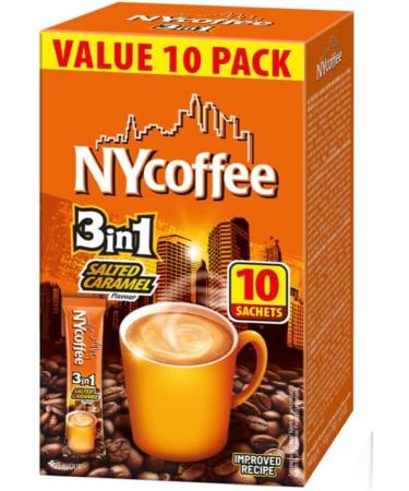 NY Coffee 3 in 1 50 Sachets 5 Flavours Classic Salted Caramel Irish Vanilla 2 in 1 5 Boxes x 10 Sachets - Flavoured Coffee Sticks Ideal For Home or Work Salted Caramel Vanilla Irish Classic 2.8 g (Pack of 5) - Buy Online on GoSupps.com