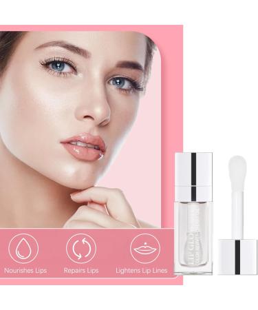 Plumping Lip Gloss - Moisturizing Glossy Lip Oil Tinted - Nourishing Hydrating Lip Glow Oil with Vitamin E - Lips Skin Care Lip Balm Long Lasting Clear Lipgloss Makeup (Clear) 000 Clear - Buy Online on GoSupps.com
