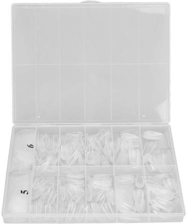 False Nails Tips Multi Size Full Cover Ultra Thin Clear Nail Tips Semi Frosted for Home DIY (12#) - Buy Online on GoSupps.com
