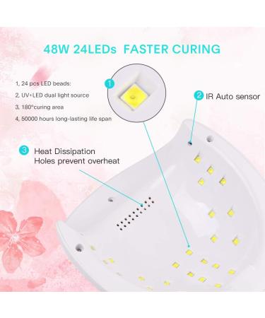 Vanshi 48W UV LED Nail Lamp with Sensor/Timer, LCD Display - Nail Dryer Light for Gel Polish - Home & Salon Use - Buy Online on GoSupps.com