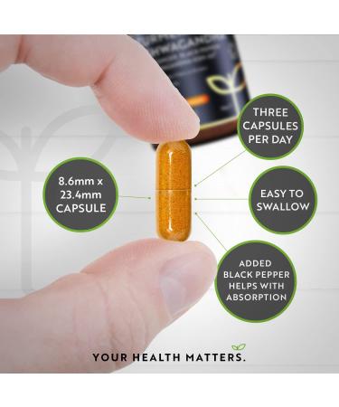 Organic Turmeric & Ashwagandha KSM-66 with Ginger & Black Pepper - 180 Vegan Capsules - Nutravita UK - Ayurveda Supplement - Buy Online on GoSupps.com