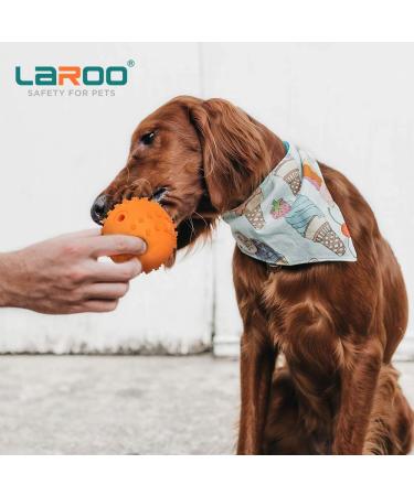 Buy Laroo Durable Natural Rubber Dog Ball - Squeaker Toy for Small & Large Dogs - 6.5cm Orange - Buy Online on GoSupps.com