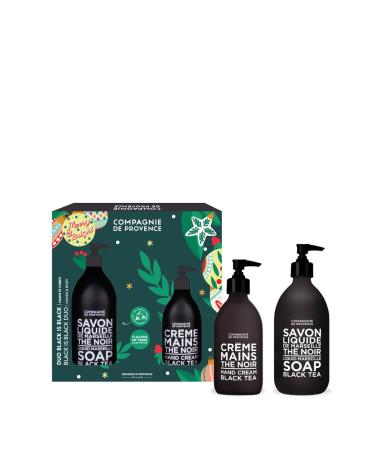 Compagnie de Provence Black Tea Duo, Black Tea Liquid Soap 16.7 Fl Oz and Black Tea Hand Cream 10 Fl Oz