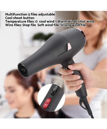 2000W Professional Salon Hair Dryer Ultra-Quiet Hair Dryer Blower Hot Cold Wind Blow Dryer for Hair Styling with 2 Nozzle Hair Blow Dryer with Adjustable 5 Temperature Files(US Plug) - Buy Online on GoSupps.com