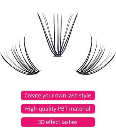 Fadlash 15mm D Curl Cluster Eyelash Extension 20 Root 0.07mm - DIY Self-Application Individual Lashes - Buy Online on GoSupps.com
