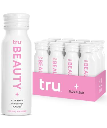 Tru Beauty Wellness Shots (12-Pack) Liquid Collagen Peptides Shot with Biotin, Hyaluronic Acid, Vitamin C & A - Cranberry Flavored Collagen Liquid Shots - 2 oz Each 2 Fl Oz (Pack of 12)