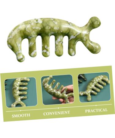 Magiclulu Jade Massage Comb - Scalp & Body Massager Tool | Natural Jade Handicrafts | 11.50x4.50cm Green - Buy Online on GoSupps.com
