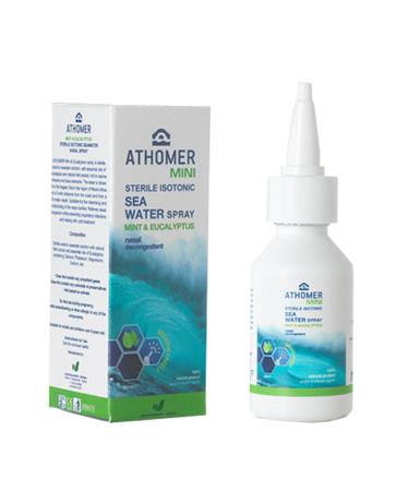 All Natural Seawater Nasal Spray with Mint and Eucalyptus   for Colds Blocked Nose & Hayfever   Immediate Relief Suitable for Adults and Children (6yrs+) (35ml/1.23oz)