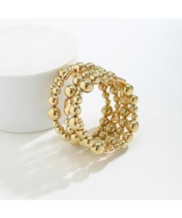 Shop Xerling Faux Pearl Layered Arm Bracelets - Stretchable Bridal Jewelry for Women & Teens | Upper Arm Armband for Parties in Gold - Buy Online on GoSupps.com