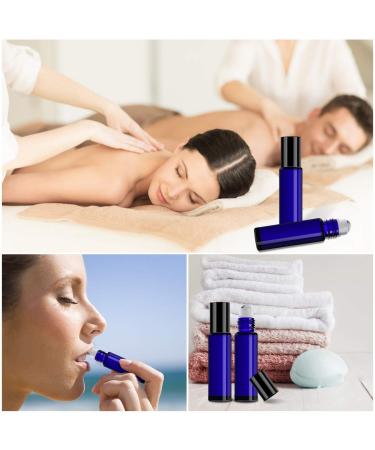 Cobalt Blue Glass Roller Bottles 24 Pack - 10ml Essential Oil Rollers with Stainless Steel Balls - Buy Online on GoSupps.com