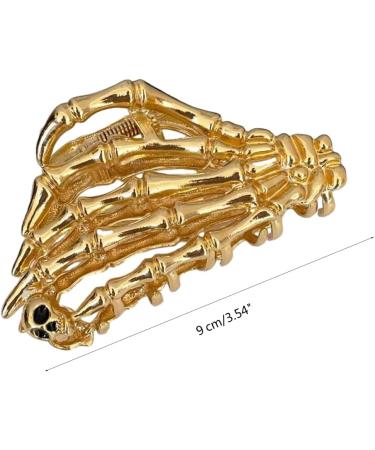 PLCPDM Hair Claw Clip Skull Claw Hair Clamps Punk Scary Ponytail Holder Catch Barrette Skeleton Hand Silver - Buy Online on GoSupps.com