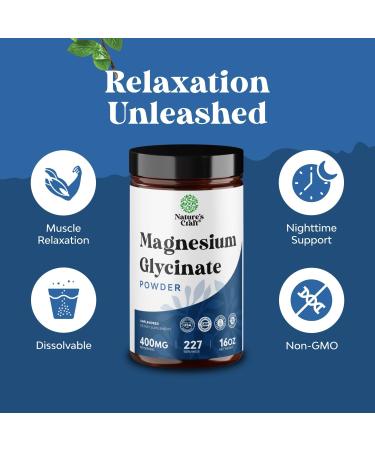 Potent Magnesium Glycinate Powder 400mg - Calm Magnesium Powder Bulk for Muscle Relax, Calm & Sleep Support for Adults - Glycinate Mag Soothe Vegan & Non-GMO Supplement - 1 Pack 16 Ounce (Pack of 1) - Buy Online on GoSupps.com