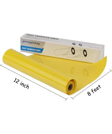 Guangyintong Yellow HTV Vinyl Roll for T-Shirts 12x8ft - Easy to Cut & Weed, Glossy Surface - Iron-On Heat Transfer Vinyl (Yellow K3) - Buy Online on GoSupps.com