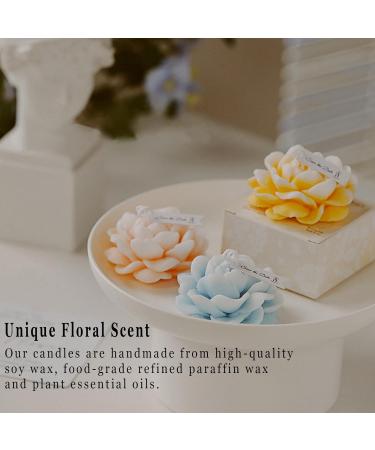 Jasmine Candles Gifts for Women - Soy Wax Aromatherapy Flower Shaped Scented Candles | Aesthetic Room Decor (Bluebell 3 Inch - Buy Online on GoSupps.com