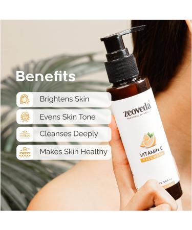 Organic Vitamin C Face Wash - 100 ML | Natural Skincare | Brightening & Hydrating | Shop Internationally - Buy Online on GoSupps.com