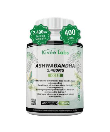 Kiv eLabs 400 Comprimidos Ashwagandha de Alta Potencia 2400 mg for compression with concentration 501 VEGANO Sin Gluten Sin OGM