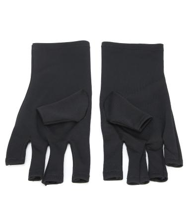 Nail art skin care dealer skin aging prevention hand protection manicure UV protective glove for canoe for hiking for driving (black)