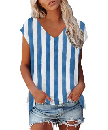 Short Sleeve T Shirts Clothing Woman T-Shirt Casual Black Clothing Top Women's Floral Pattern for Women Crop Tops Shirt Shirts Top Women's Summer Tank Top 1 Blue XXL - Buy Online on GoSupps.com
