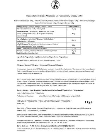 Veggy Duck - Brown Linseed (1 kg) Rich in Omega3 and fiber - Buy Online on GoSupps.com