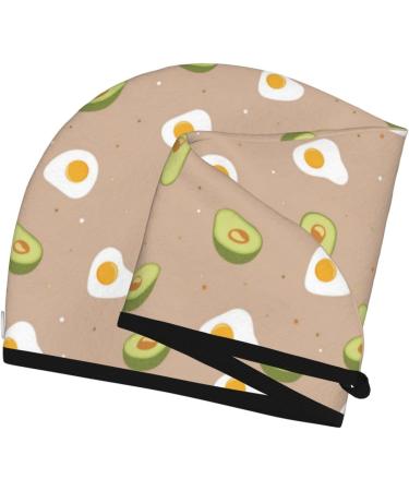 Egg & Avocado Microfiber Hair Towel Super Absorbent Coral Velvet Wrap for Women | Quick Dry for Long Curly & Thick Hair - Buy Online on GoSupps.com
