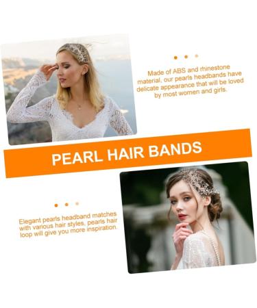 Ipetboom Braided Pearl Hair Comb Headwear Flower Hair Pins Pearl Bridal Headpiece Rhinestone Headpiece Crystal Hair Accessories Diamond Hair Clips Wedding Hair up The Side White Bride Abs - Buy Online on GoSupps.com