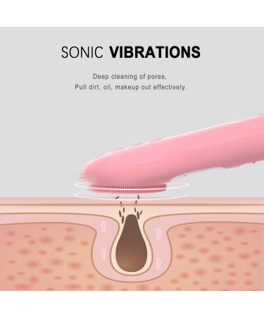 Silicone Face Scrubber Exfoliator | Rechargeable Sonic Facial Cleansing Brush with LCD Screen for Men & Women - Deep Cleansing & Exfoliating in Pink - Buy Online on GoSupps.com