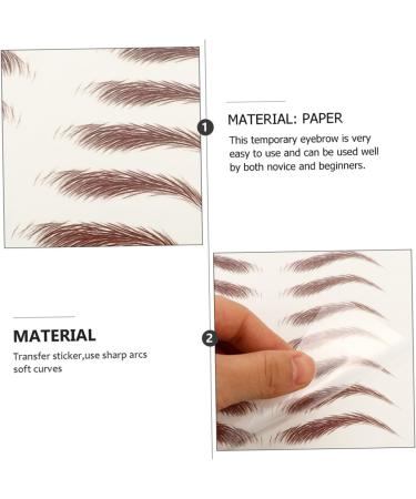 Housoutil 9 Sheets Waterproof Eyebrow Stickers False Eyebrows Dark Brown False Eyebrows Cosmetics 6d Cejas 21x14.7cm Brown - Buy Online on GoSupps.com