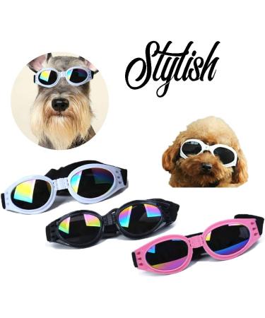 3Pcs Stylish Pet Glasses Cool Dog Sunglasses Dog Doggles Waterproof Windproof Eyewear UV Protection Sunglass for Doggy Puppy - Buy Online on GoSupps.com