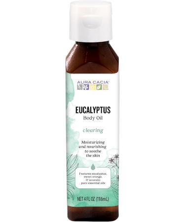 AURA CACIA Clearing Eucalyptus Aromatherapy Body Oil - 4 fl. oz (118 ml) - International Shipping Available - Buy Online on GoSupps.com